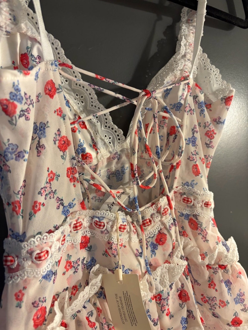 For Love & Lemons Ditsy Day Slip Dress XS NWT - Picture 13 of 16